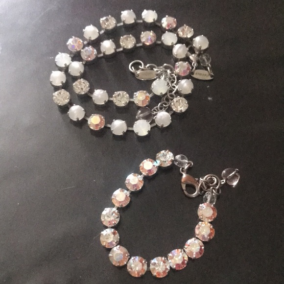 Sabika White Crystal Classic Necklace/Bracelet - Picture 2 of 3